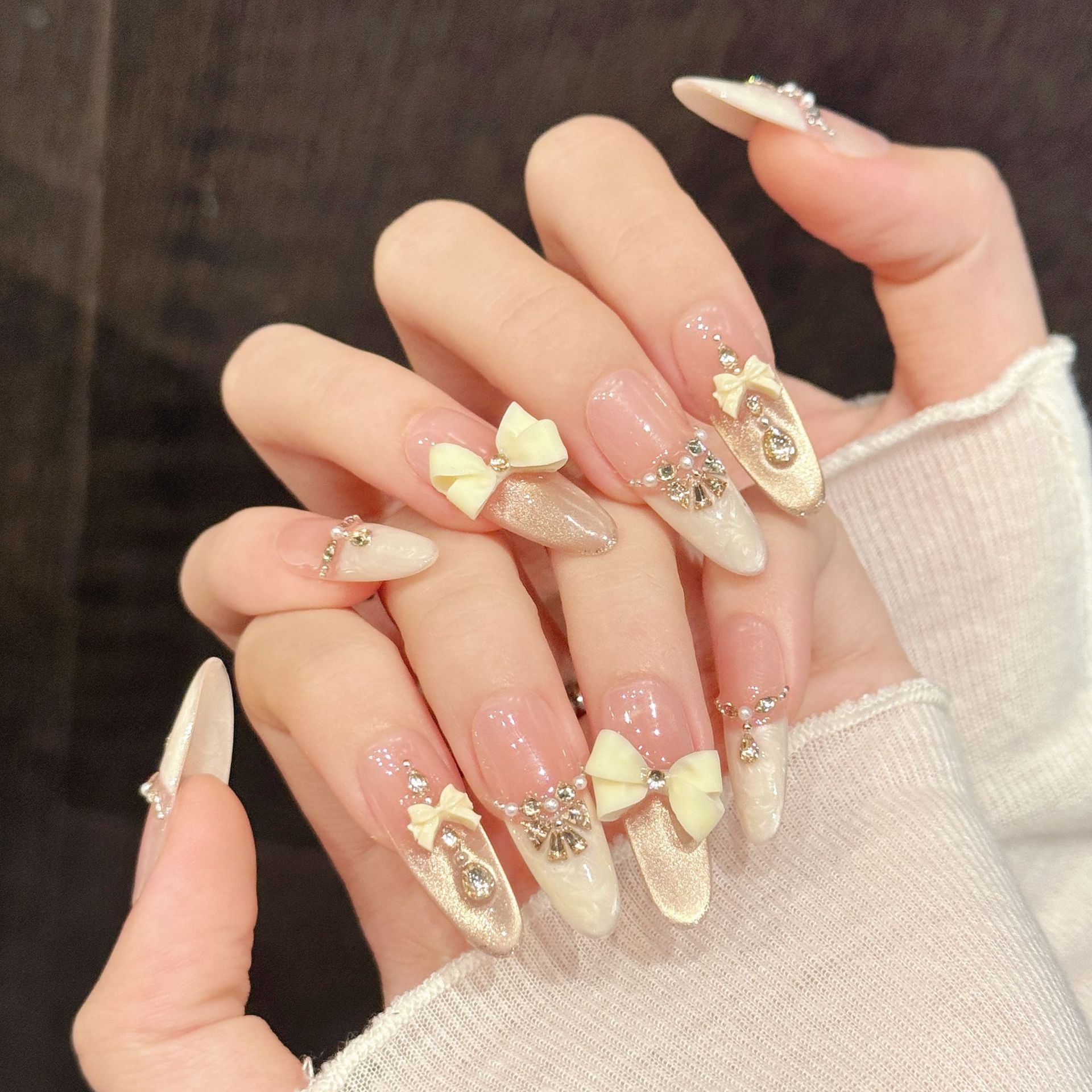 3D Printing Nails - 10pcs Handmade Press On Nails Light
