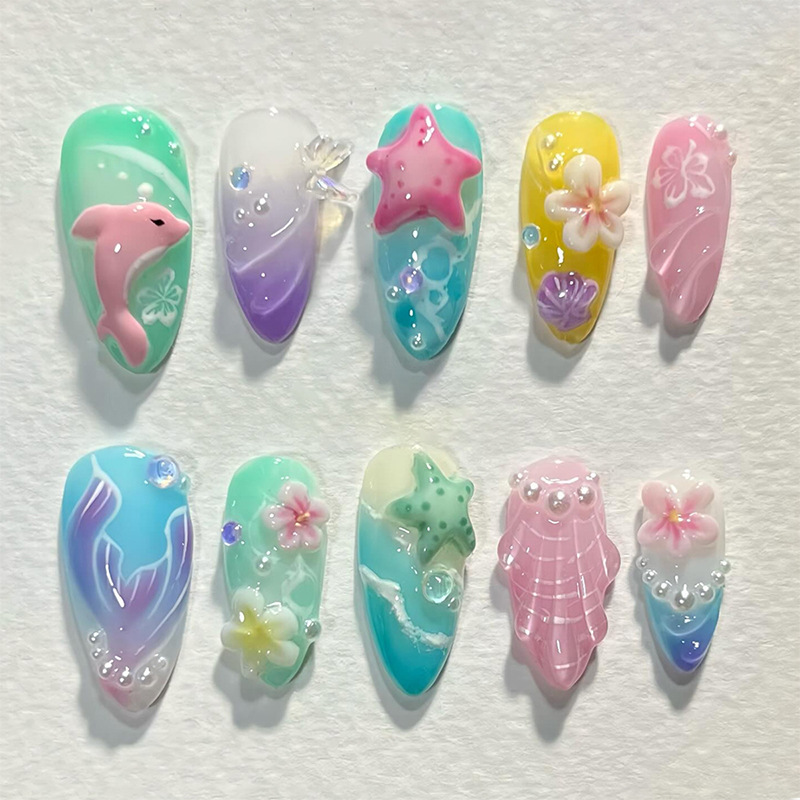 30pcs Summer Press on Nails 3D - 3D Printing Nails review and price