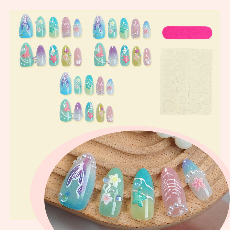 30pcs Summer Press on Nails 3D - 3D Printing Nails review and price