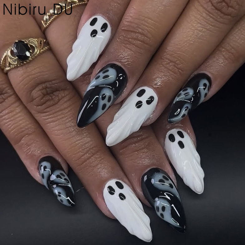 30pcs 2025 Halloween Almond Sh - 3D Printing Nails review and price