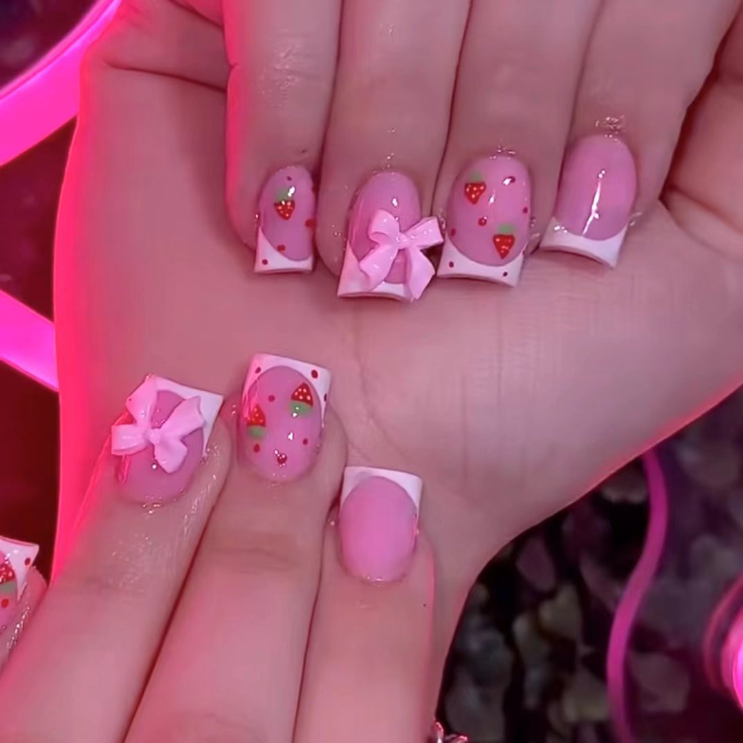 24pcs Red Strawberry Designs F - 3D Printing Nails review and price