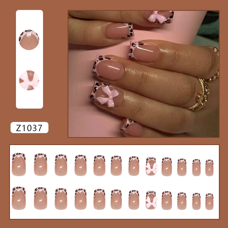 Pink Leopard Print French Tip  - 3D Printing Nails review and price