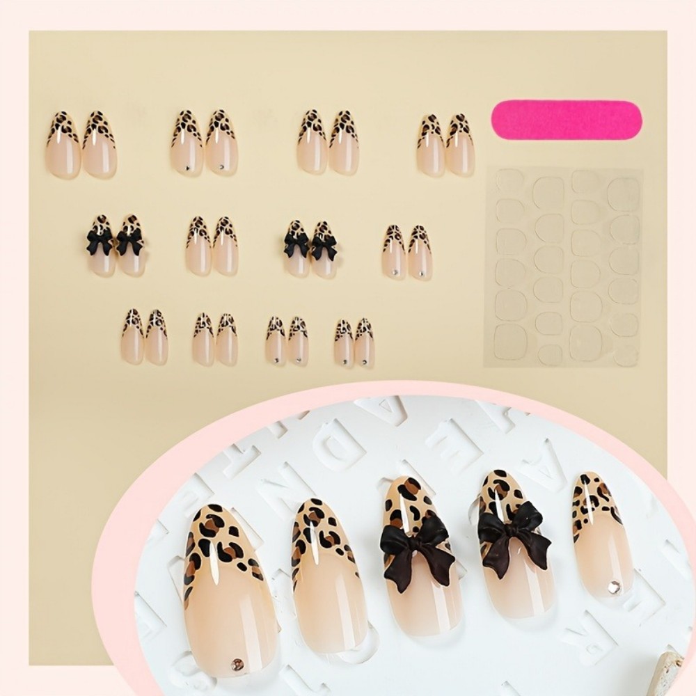 24pcs French Almond Press on N - 3D Printing Nails review and price